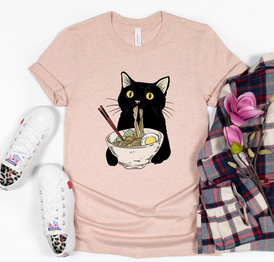 BLACK CAT RAMEN GRAPHIC TEE